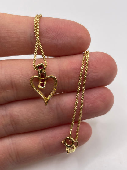 18ct gold ruby and diamond necklace