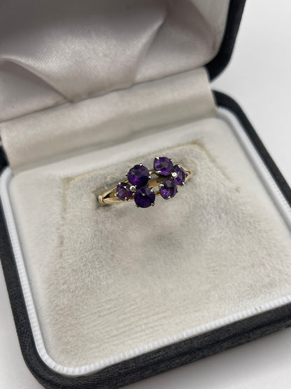 9ct gold amethyst ring
