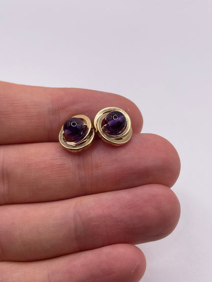 9ct gold amethyst earrings