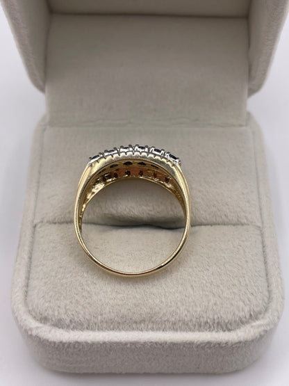 9ct gold sapphire and diamond ring