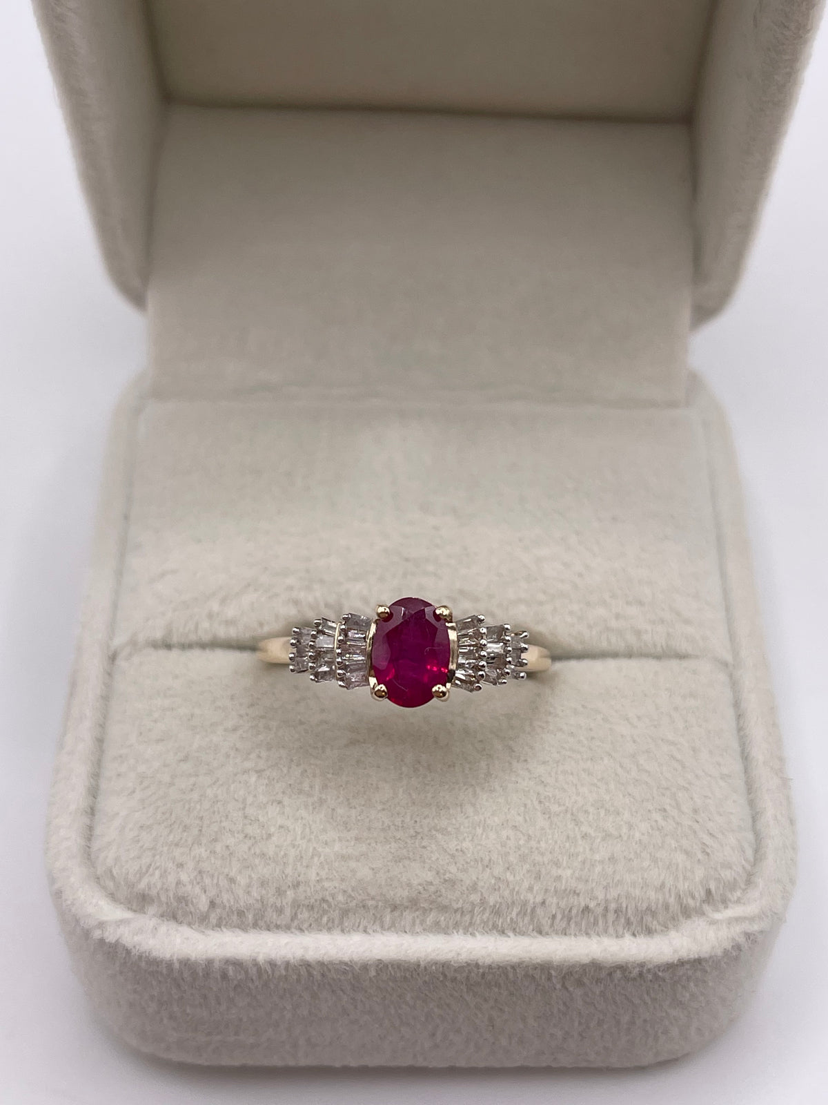 9ct gold ruby and diamond ring