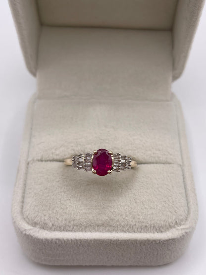 9ct gold ruby and diamond ring