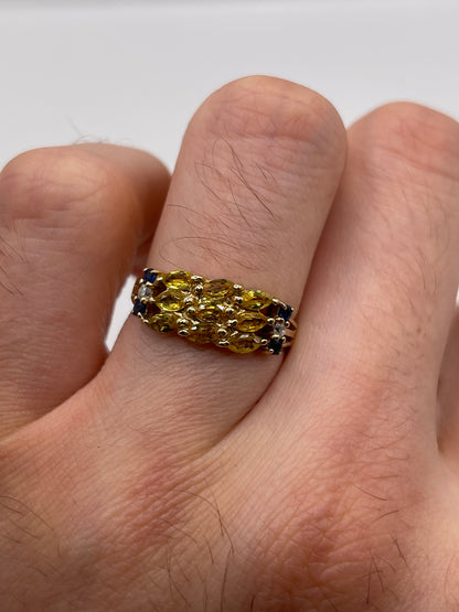 9ct gold sapphire and diamond ring