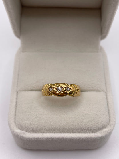 Antique 18ct gold one cut diamond ring