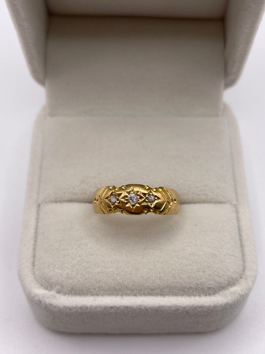 Antique 18ct gold one cut diamond ring