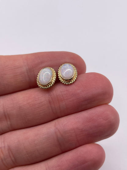 9ct gold opal earrings