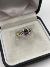 Load image into Gallery viewer, 9ct gold amethyst and diamond ring

