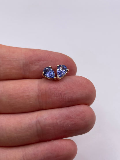9ct gold tanzanite earrings