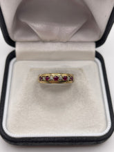 Load image into Gallery viewer, 9ct gold ruby and diamond ring
