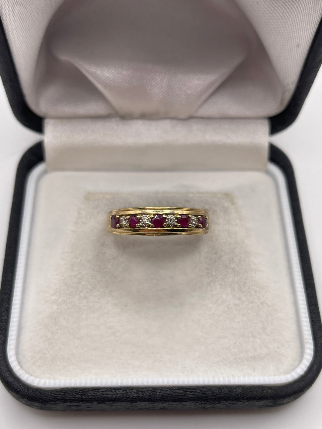 9ct gold ruby and diamond ring