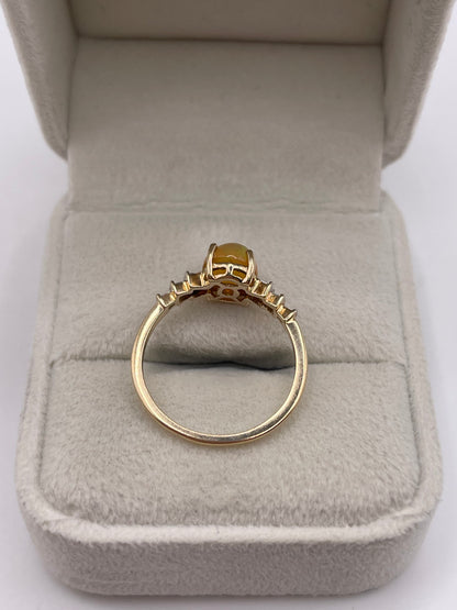 9ct gold opal and diamond ring