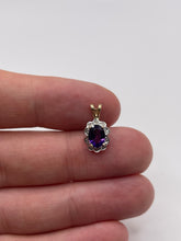 Load image into Gallery viewer, 9ct gold amethyst and diamond pendant
