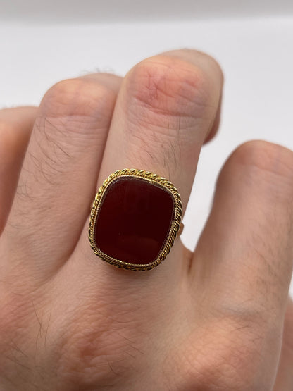 9ct gold carnelian ring