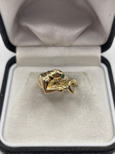 Load image into Gallery viewer, 9ct gold emerald panther ring
