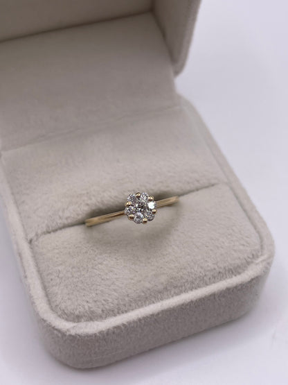 9ct gold diamond cluster ring