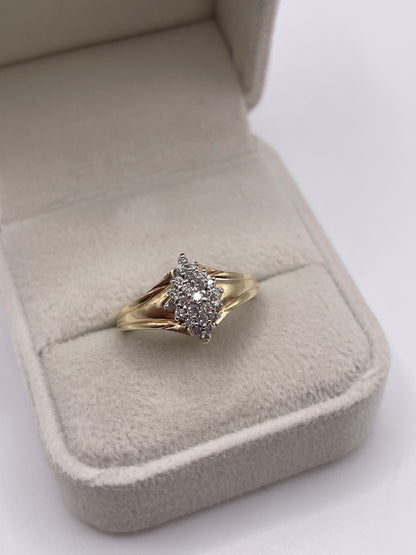 9ct gold diamond cluster ring