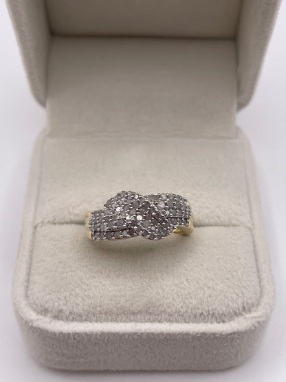 9ct gold diamond cluster ring