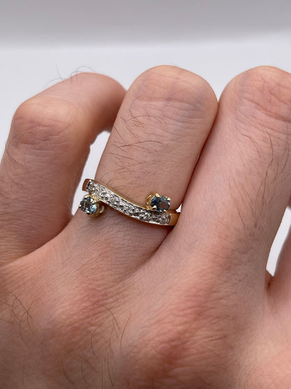 9ct gold topaz and diamond ring