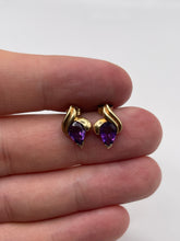 Load image into Gallery viewer, 9ct gold amethyst earrings
