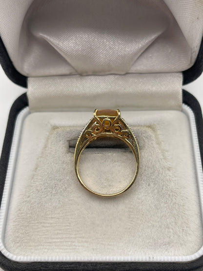 9ct gold opal and zircon ring