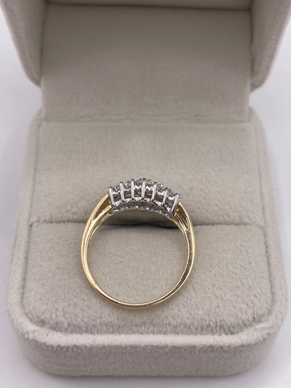 9ct gold diamond cluster ring