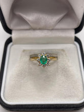 Load image into Gallery viewer, 18ct gold emerald and diamond ring
