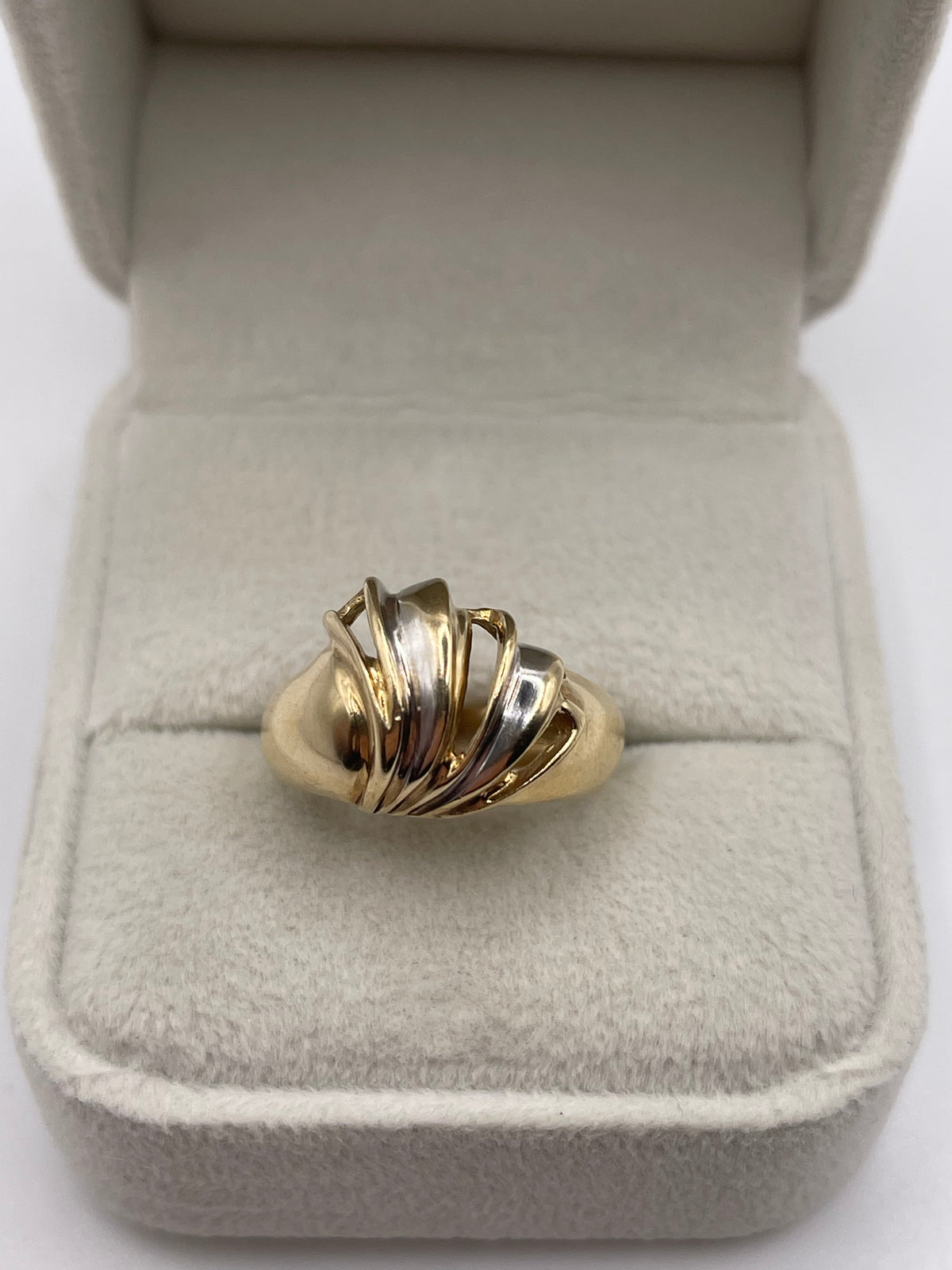 9ct two tone gold abstract ring