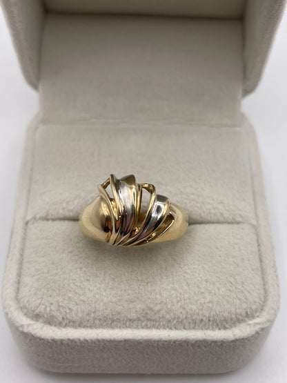9ct two tone gold abstract ring