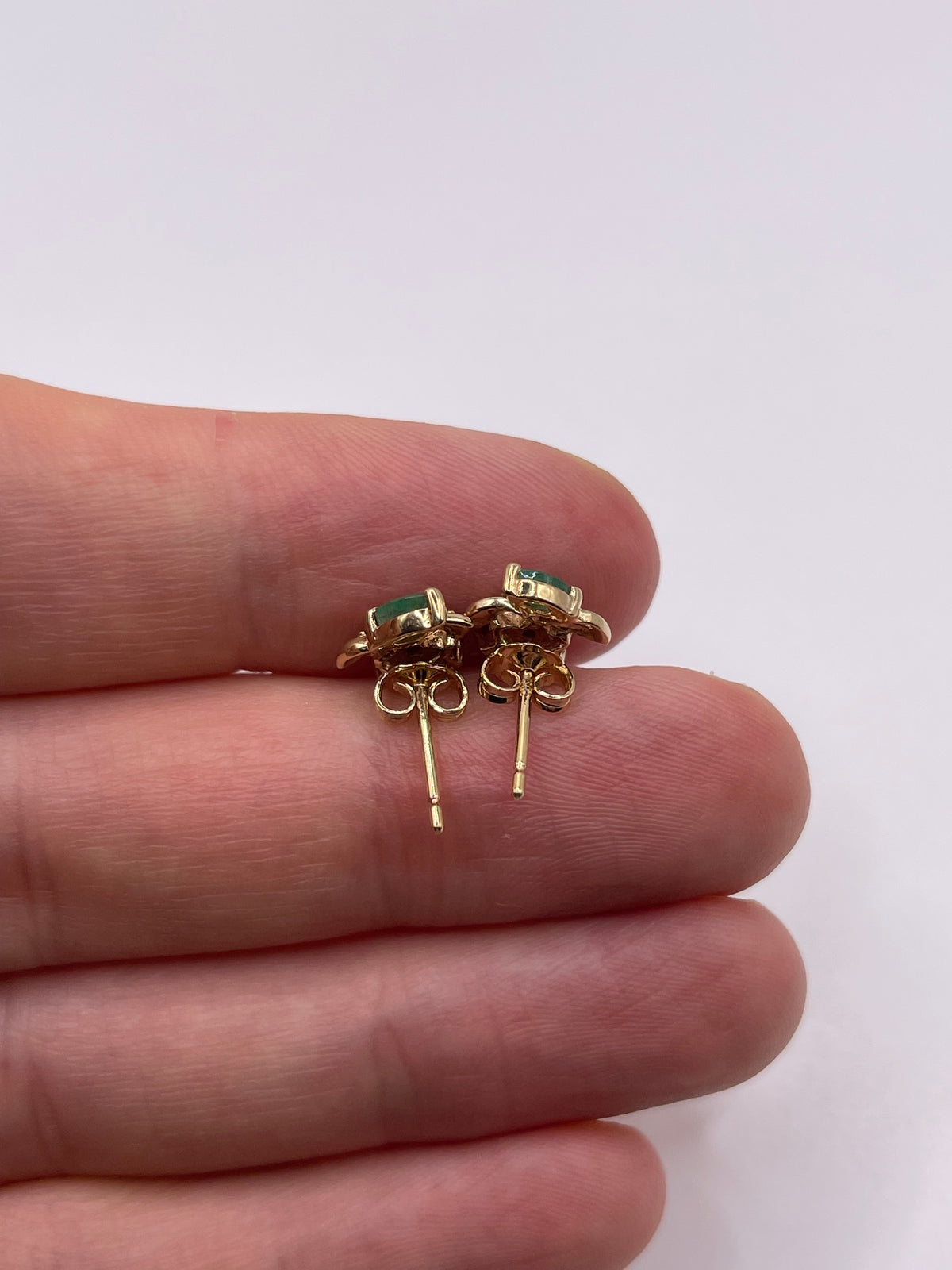 9ct gold ruby and emerald earrings