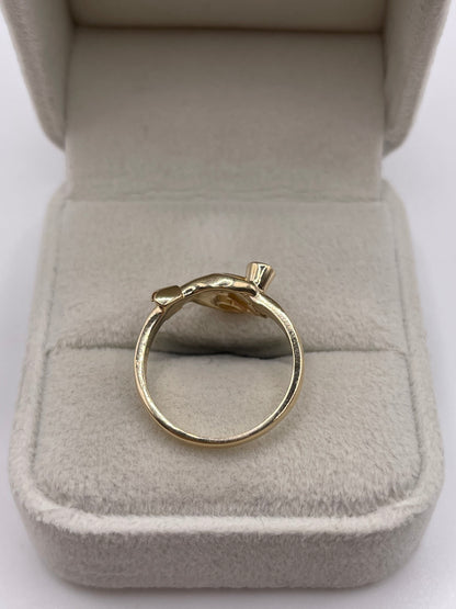 9ct gold ruby hand ring