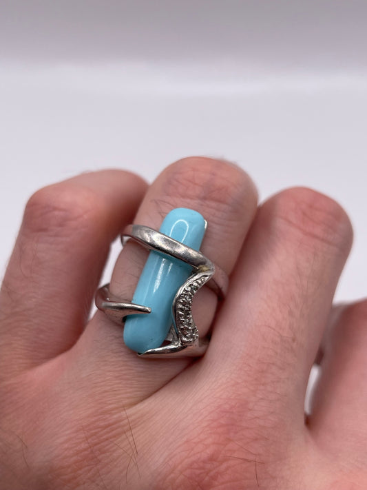 Silver gemstone ring