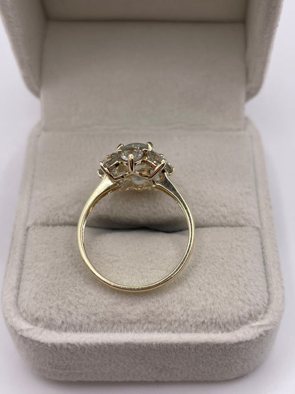 9ct gold aquamarine cluster ring