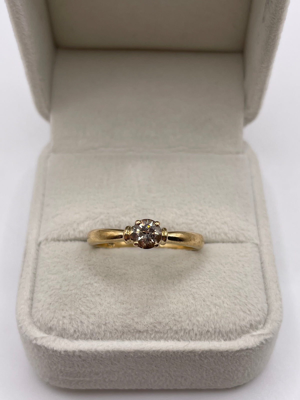 9ct gold 50 point cognac diamond ring