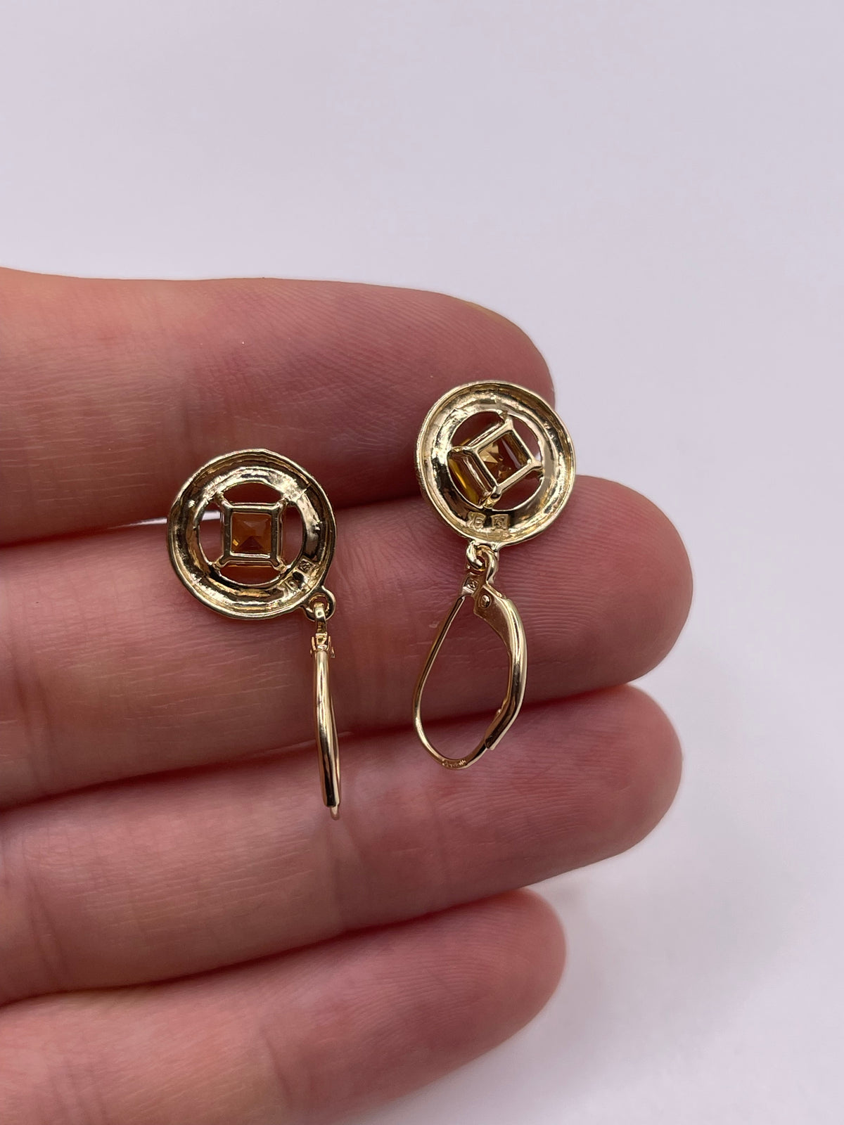 9ct gold citrine earrings