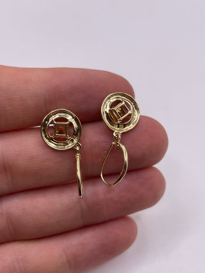 9ct gold citrine earrings