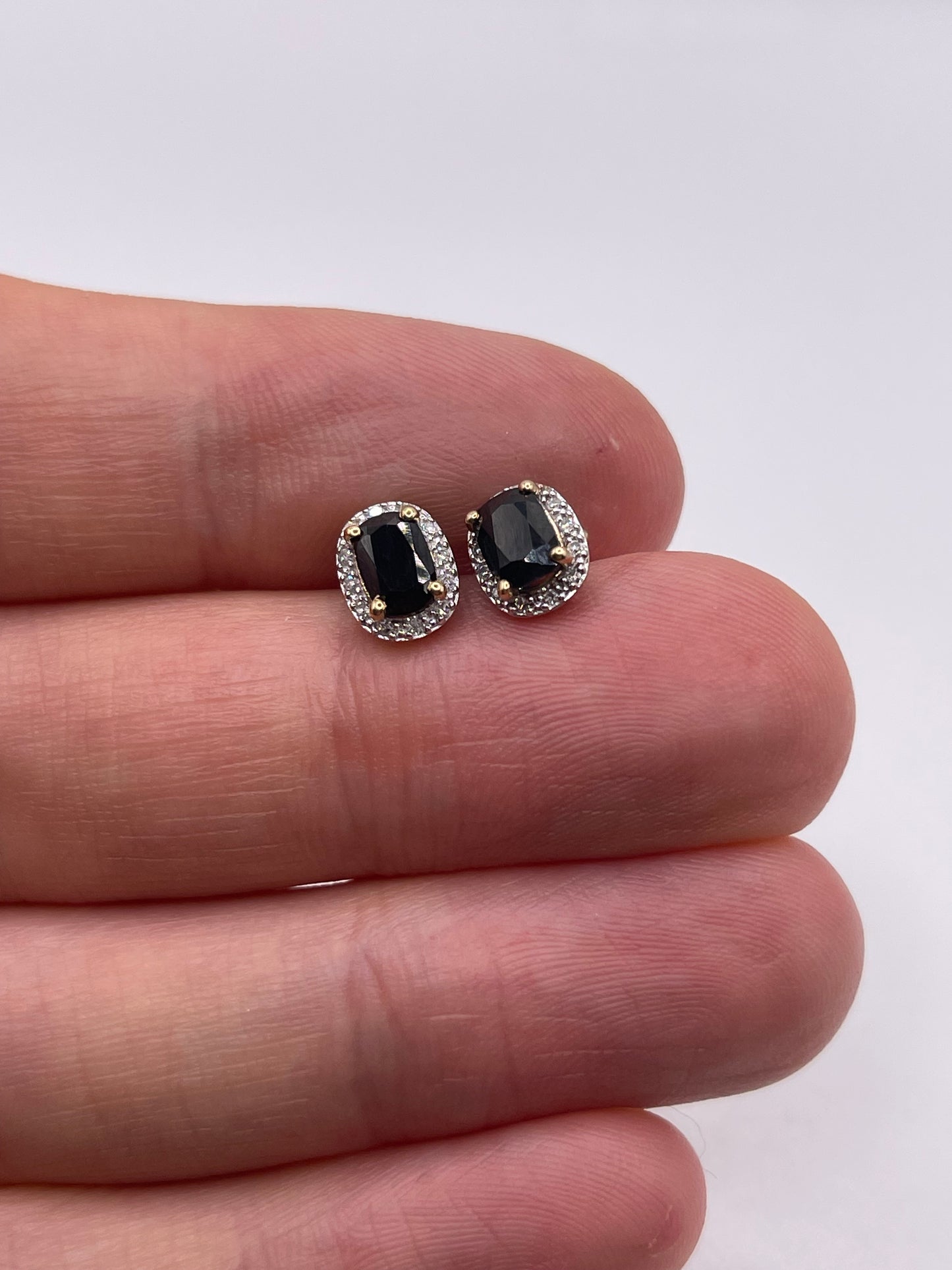 9ct gold sapphire and diamond earrings