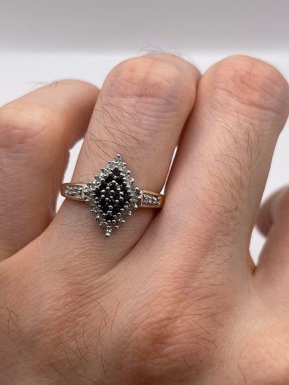 9ct gold diamond cluster ring