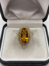 Load image into Gallery viewer, 9ct gold citrine and pearl ring
