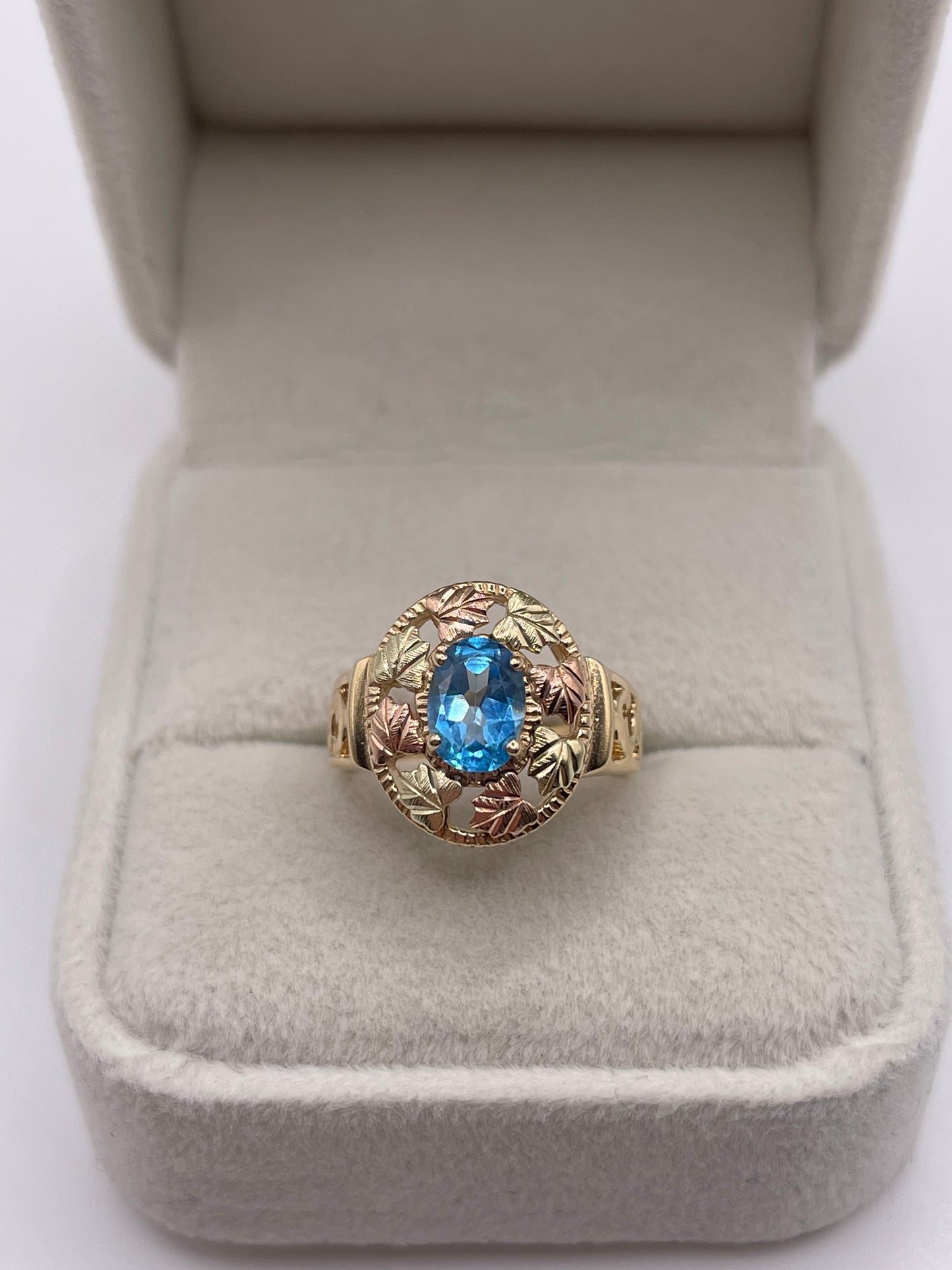 9ct gold blue topaz ring