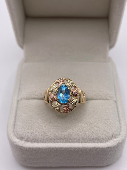 9ct gold blue topaz ring