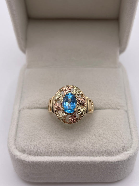 9ct gold blue topaz ring