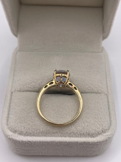9ct gold topaz and diamond ring