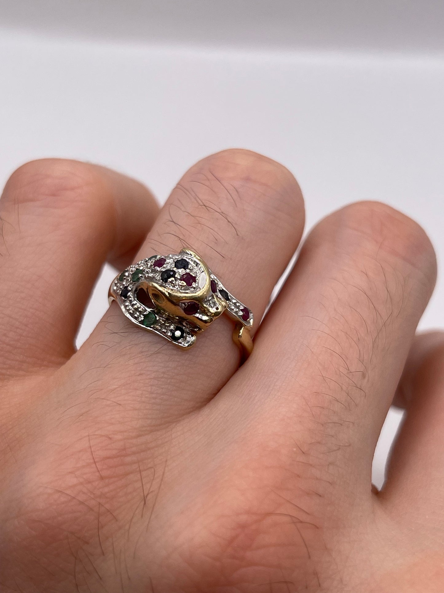 9ct gold multi gemstone and diamond ring