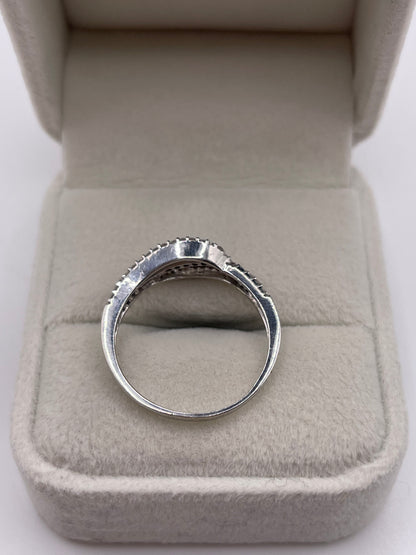 9ct white gold diamond cluster ring