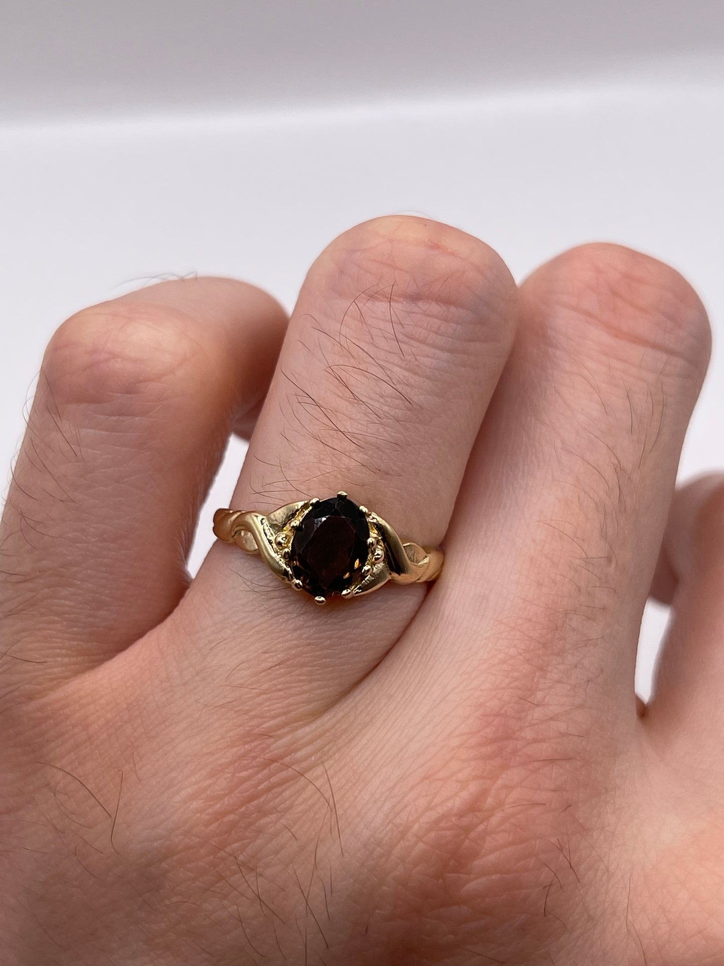 9ct gold Smokey quartz ring