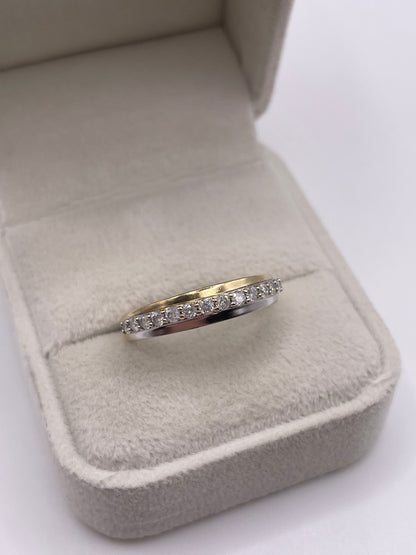 9ct two tone gold diamond ring