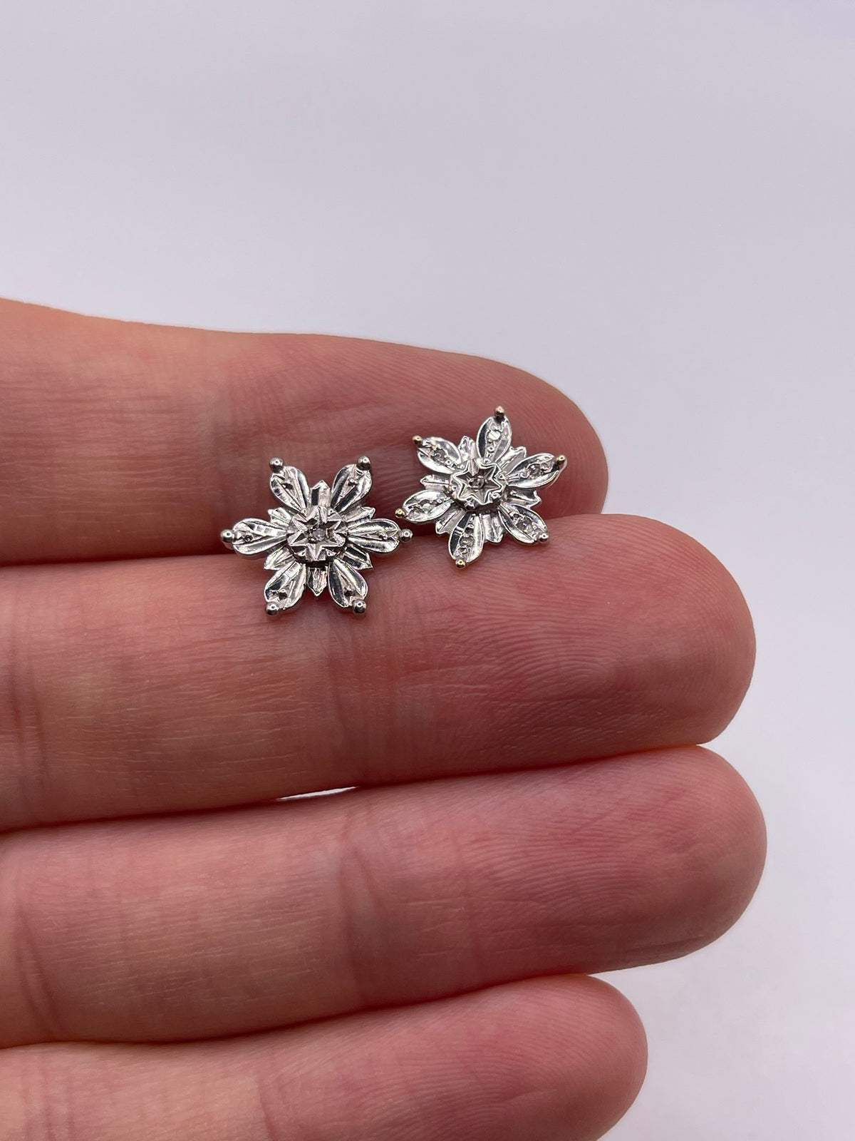 9ct gold diamond earrings