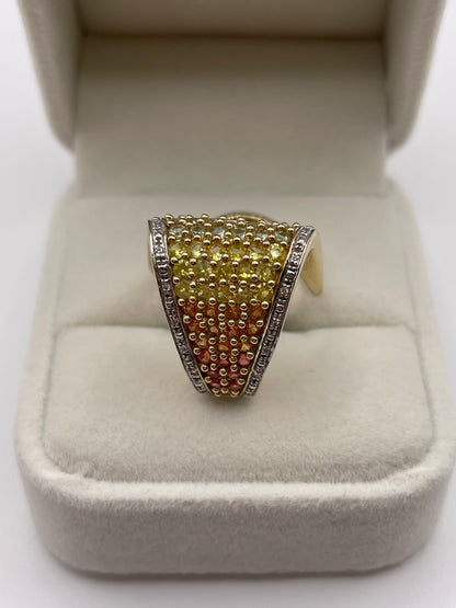 9ct gold sapphire and diamond ring