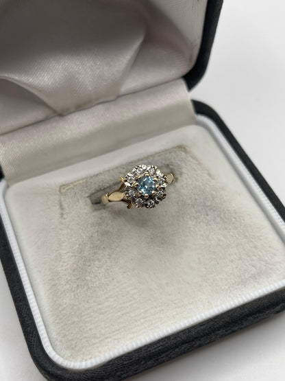 9ct gold topaz and diamond ring