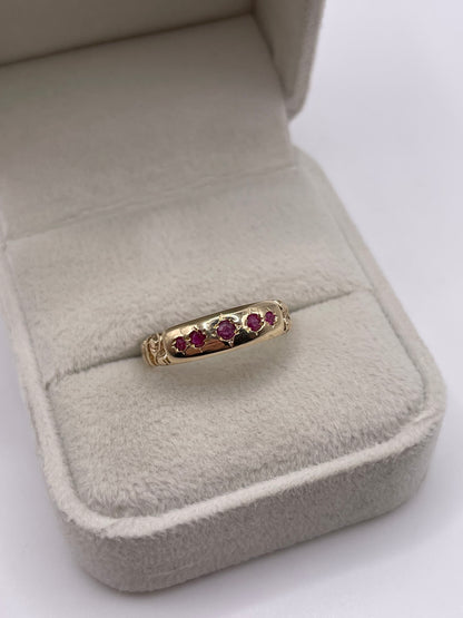 9ct gold ruby gypsy ring